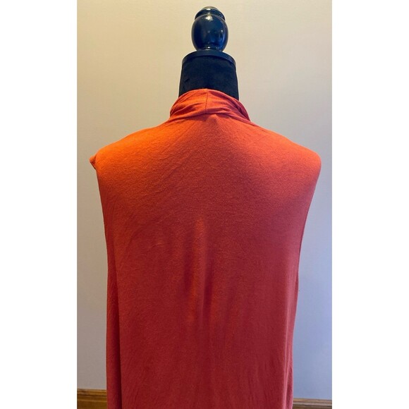 Supernova  Shrug Vest Sz XL with Pockets! Dark Orange Sleeveless Stretchy Flowy - Picture 4 of 11